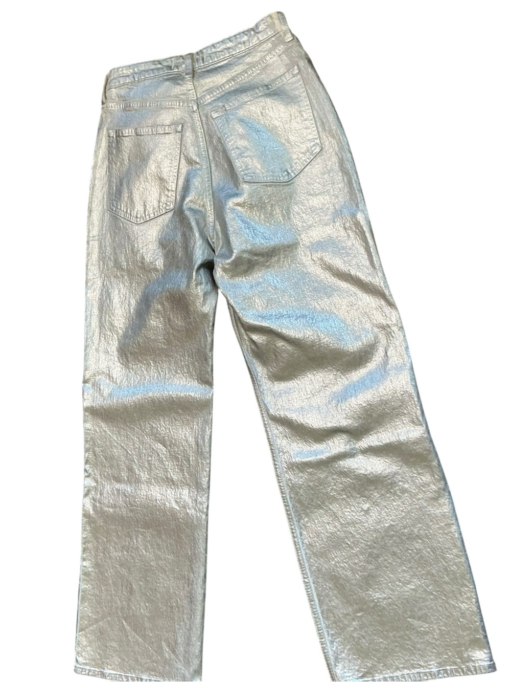 Abercrombie & Fitch “The 90’s Relaxed”Silver Metallic Jeans - Women